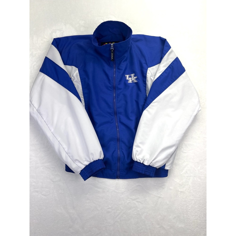 Kentucky Wildcats Team Apparel Windbreaker Jacket Mens Large Blue White Full Zip